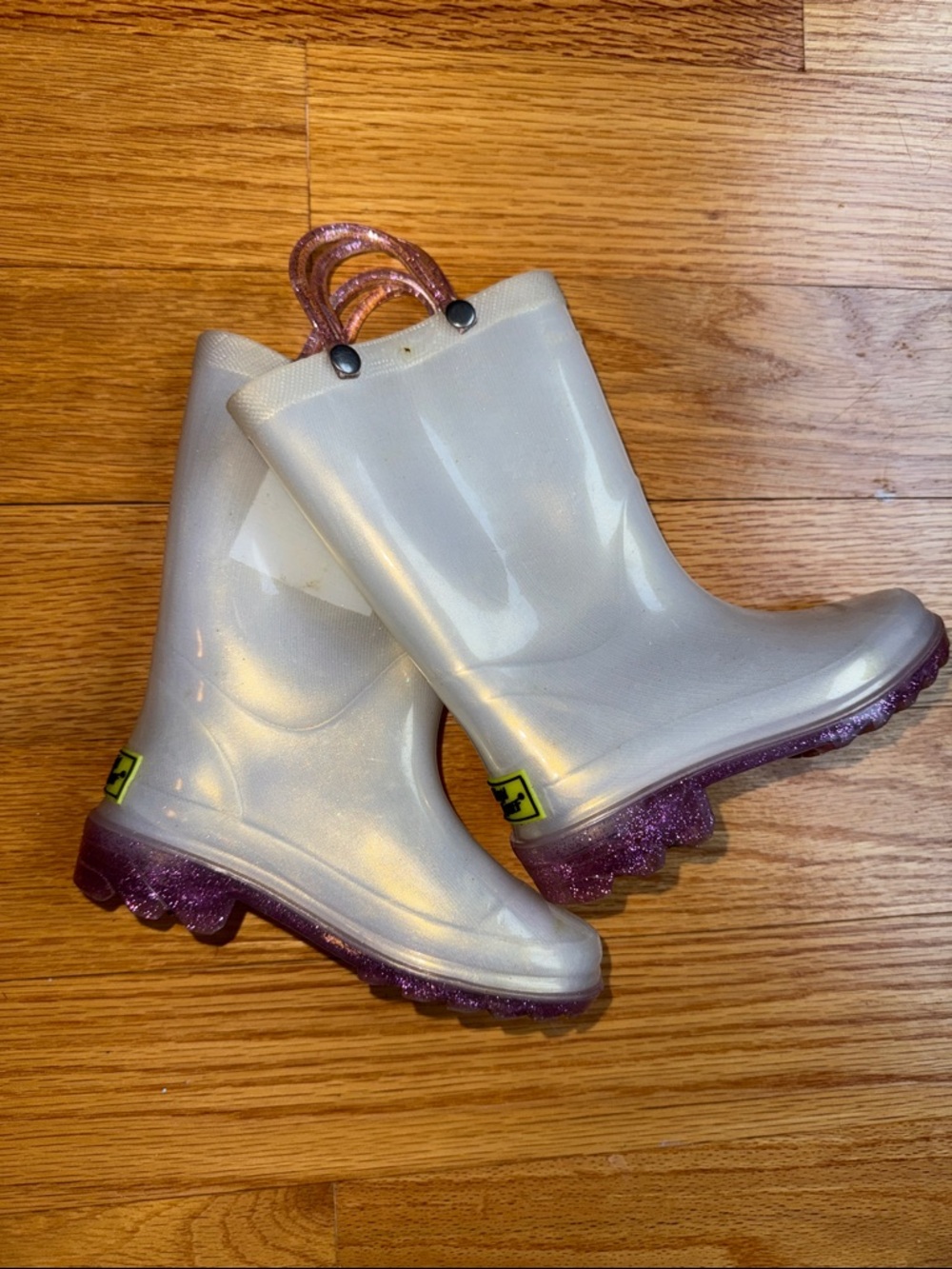 western chief pearl White Kids Rain Boots with lights